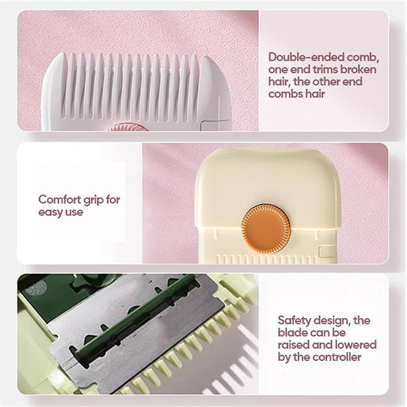 A multifunctional two in one hair clipper for girls at home, designed for trimming broken hair, branching hair, and thinning hai