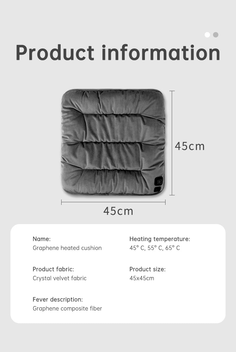 45X45cm USB Heating 3-speed Thermostat Cushion Office Sedentary Car Home Dual-use Winter Warm Physiotherapy Electric Heating Pad