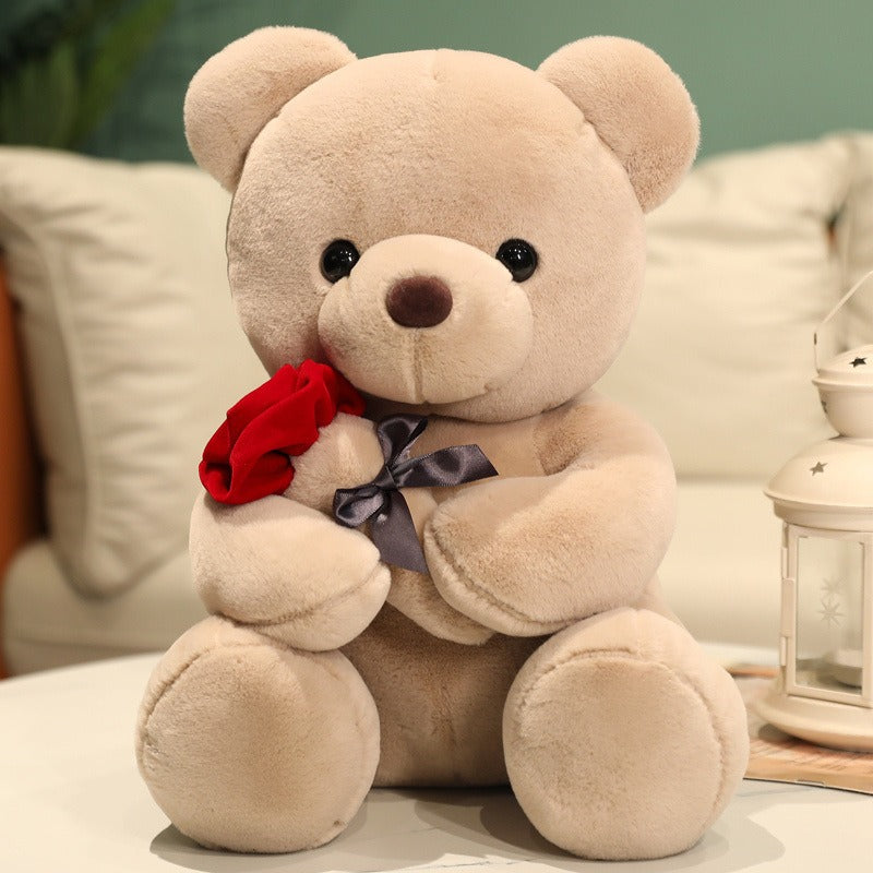 New Rose Bear Doll Teddy Bear Doll Plush Toy Valentine's Day Gift for Girls Large Pillow