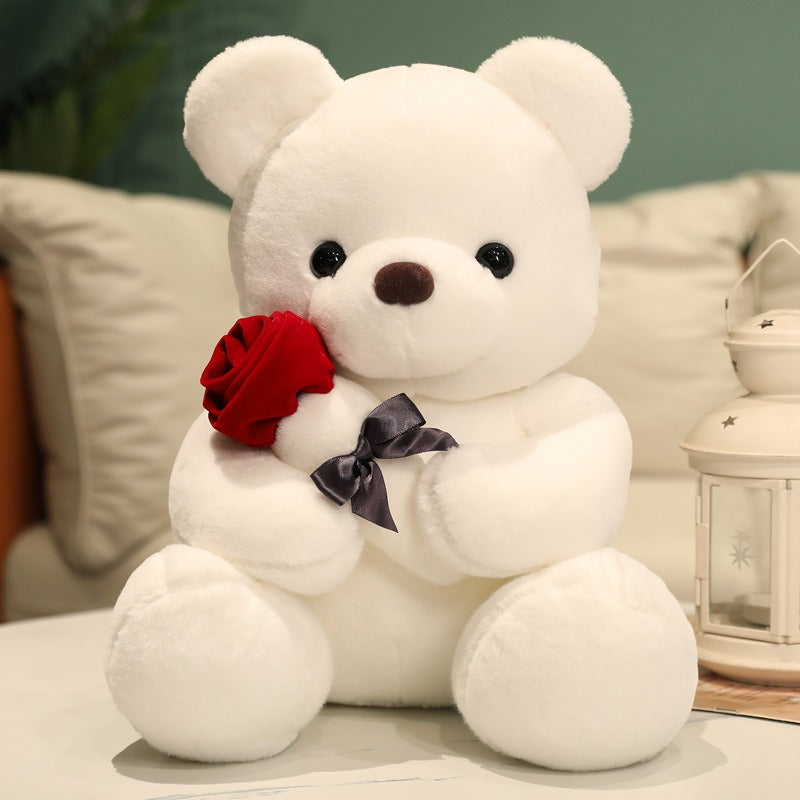 New Rose Bear Doll Teddy Bear Doll Plush Toy Valentine's Day Gift for Girls Large Pillow