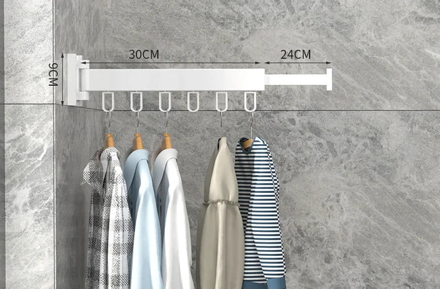 Retractable Cloth Drying Rack Folding Clothes Hanger Wall Mount Indoor Amp Outdoor Space Saving Home Laundry Clothesline