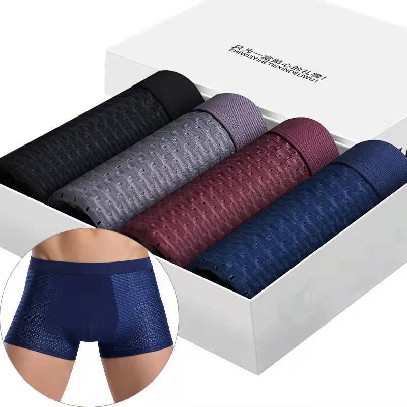 Summer mesh ice silk underwear men's boxer briefs